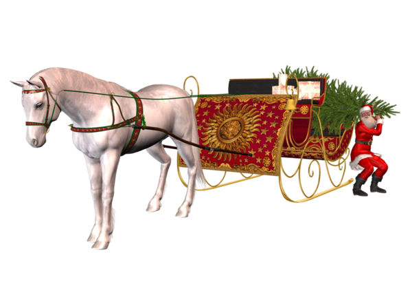 Transparent Horse Horse Harnesses Alfabet 4 Carriage for Christmas