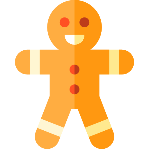 Transparent Bakery Food Gingerbread Man Symbol for Christmas