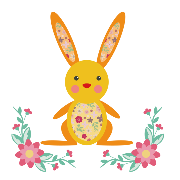 Transparent Easter Bunny Rabbit Easter Flower for Easter