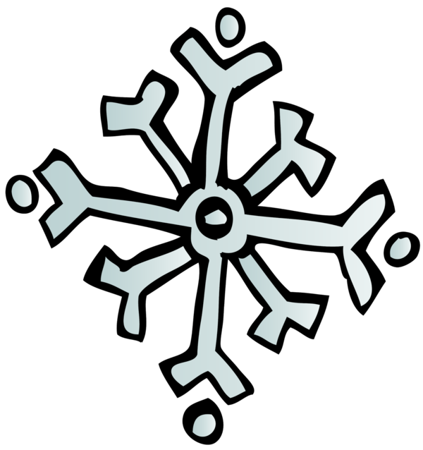 Transparent Snowflake Winter Symbol Line Art Symmetry for Christmas