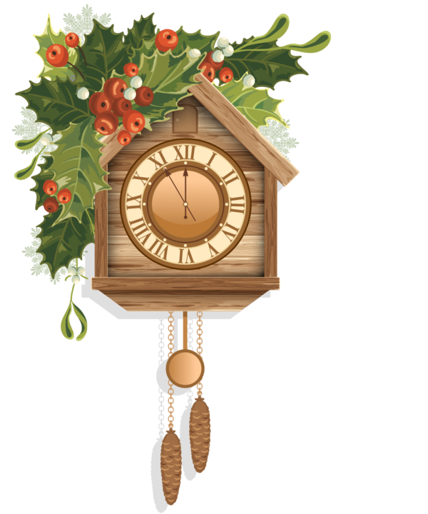 Transparent Clock Cuckoo Clock Christmas Furniture Home Accessories for Christmas