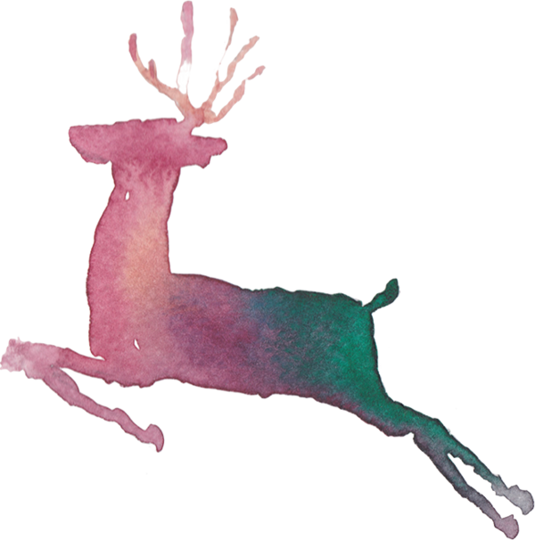 Transparent Reindeer Deer Gazelle Pink Wildlife for Christmas
