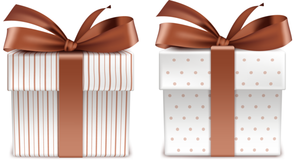 Transparent Gift Birthday Ribbon Box Brown for Christmas
