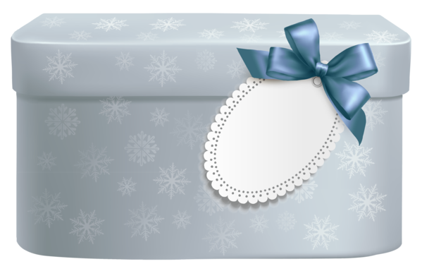 Transparent Box Gift Ribbon Blue for Christmas