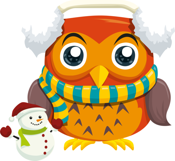 Transparent Cartoon Christmas Flat Design Owl Beak for Christmas