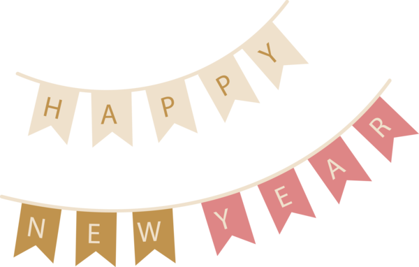 Transparent Party New Year Banner Angle Text for New Year