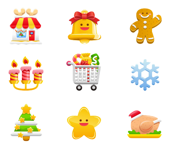 Transparent Christmas Toy Food Emoticon for Christmas