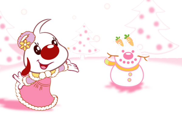 Transparent Cartoon Christmas Snowman Pink for Christmas