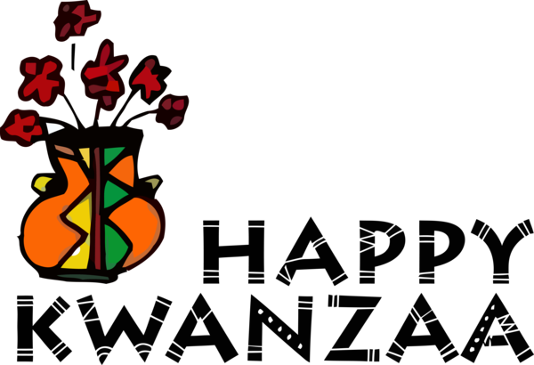 Transparent Kwanzaa Font Logo for Happy Kwanzaa for Kwanzaa