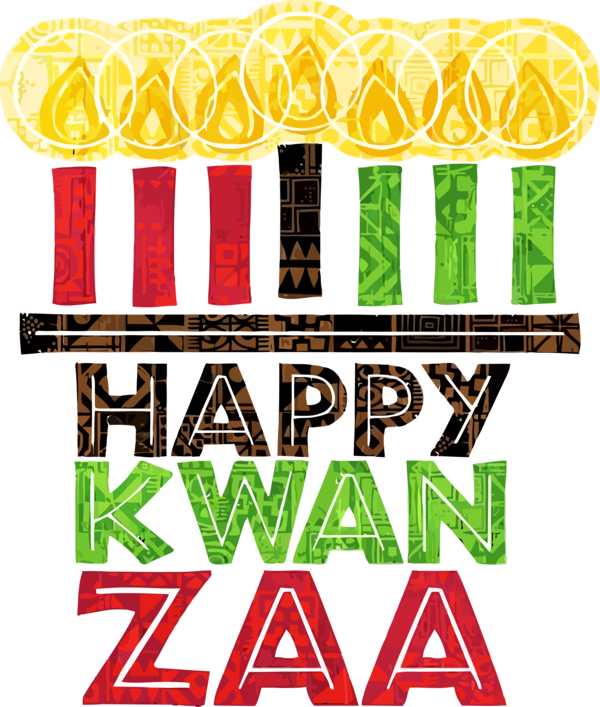 Transparent Kwanzaa Green Font Logo for Happy Kwanzaa for Kwanzaa