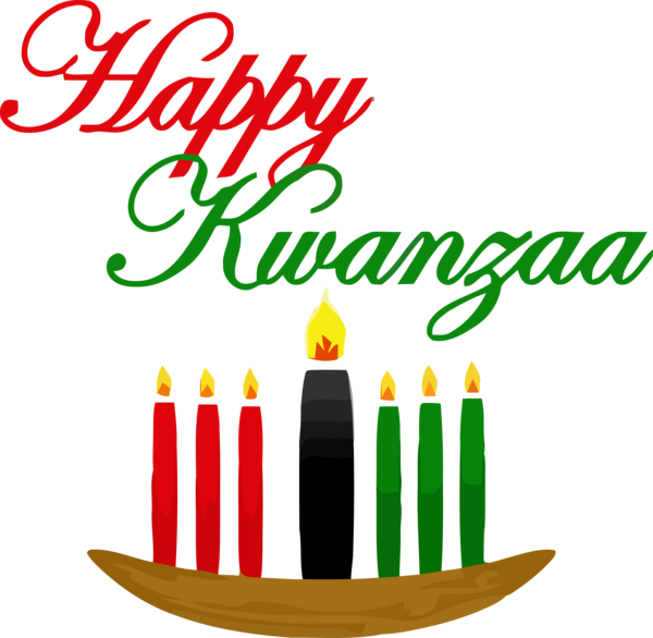 Transparent Kwanzaa Text Font Birthday candle for Happy Kwanzaa for Kwanzaa