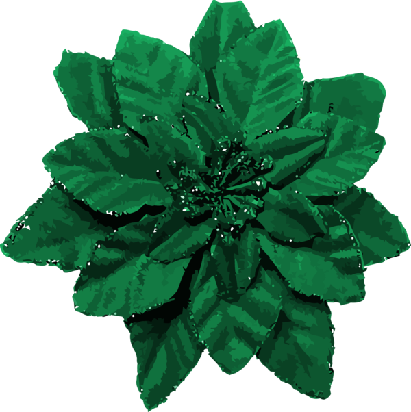 Transparent Christmas Green Leaf Flower for Christmas Ornament for Christmas