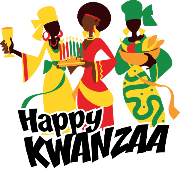 Transparent Kwanzaa Font Celebrating Logo for Happy Kwanzaa for Kwanzaa