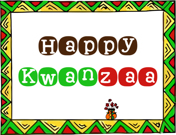 Transparent Kwanzaa Green Text Font for Happy Kwanzaa for Kwanzaa
