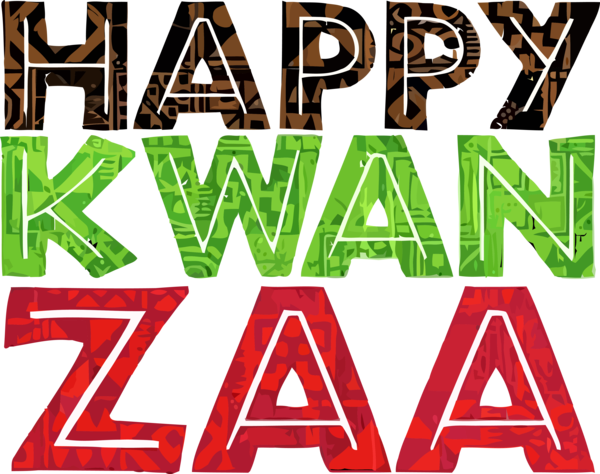 Transparent Kwanzaa Green Font Text for Happy Kwanzaa for Kwanzaa