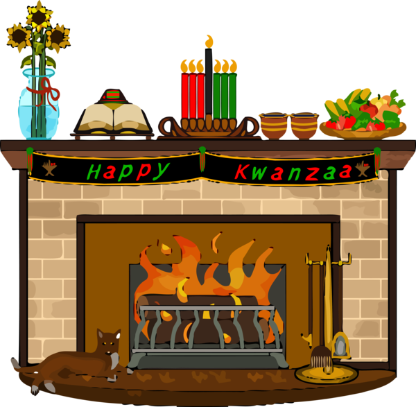 Transparent Kwanzaa Fireplace Hearth for Happy Kwanzaa for Kwanzaa