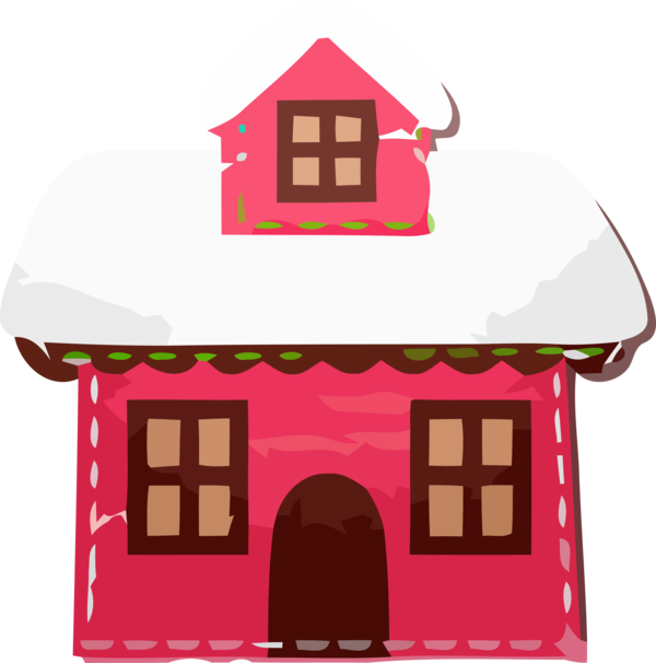 Transparent Christmas House Pink Gingerbread house for Christmas Ornament for Christmas