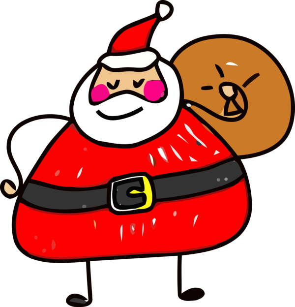 Transparent Christmas Cartoon Pleased for Santa for Christmas