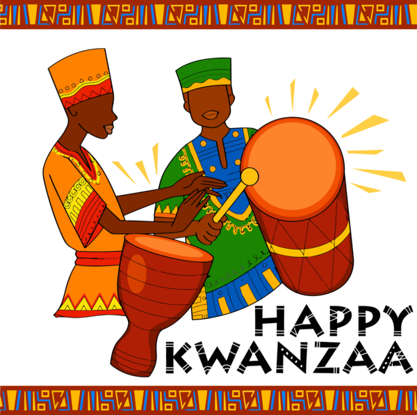 Transparent Kwanzaa Drum Cartoon Hand drum for Happy Kwanzaa for Kwanzaa