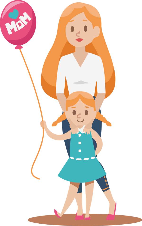 Transparent Mother's Day Cartoon Style for Happy Mother's Day for Mothers Day