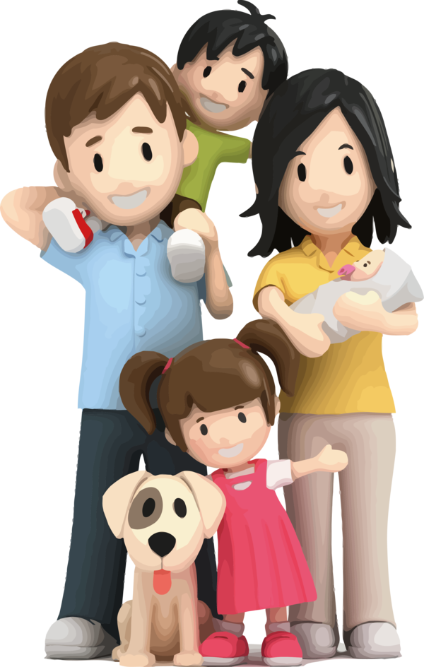 Transparent Family Day Cartoon People Toy for Happy Family Day for Family Day