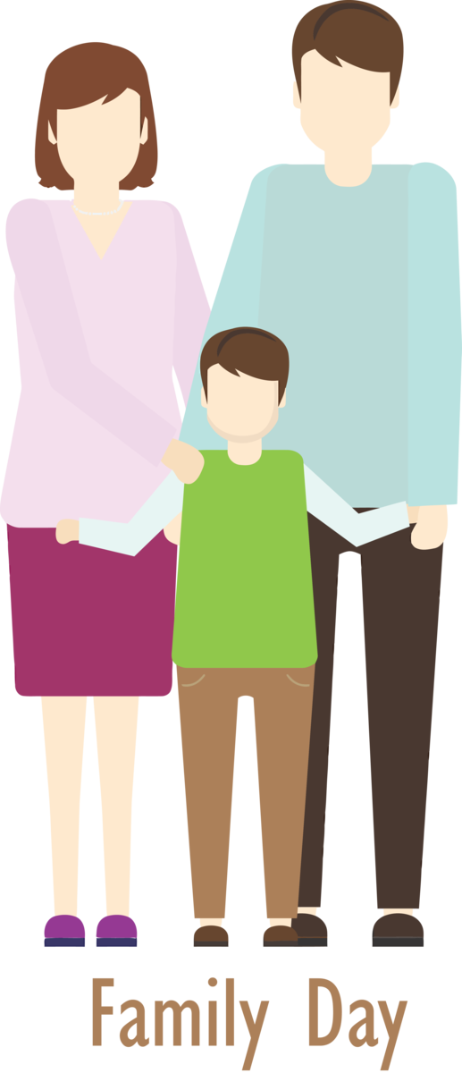 Transparent Family Day Standing Cartoon Holding hands for Happy Family Day for Family Day