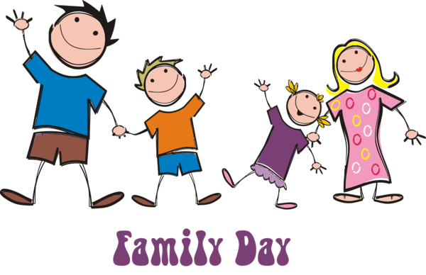 Transparent Family Day Cartoon People Playing with kids for Happy Family Day for Family Day