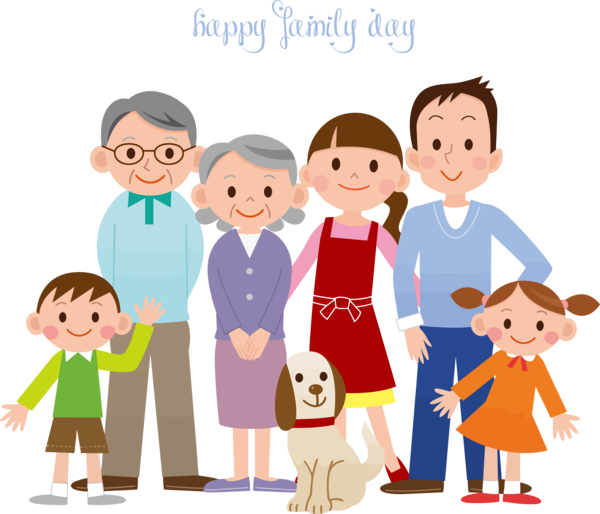 Transparent Family Day People Cartoon Social group for Happy Family Day for Family Day