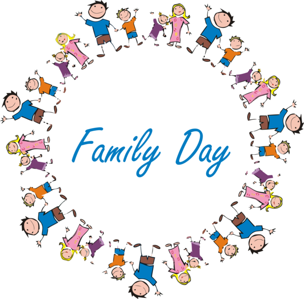 Transparent Family Day Text Circle Line for Happy Family Day for Family Day