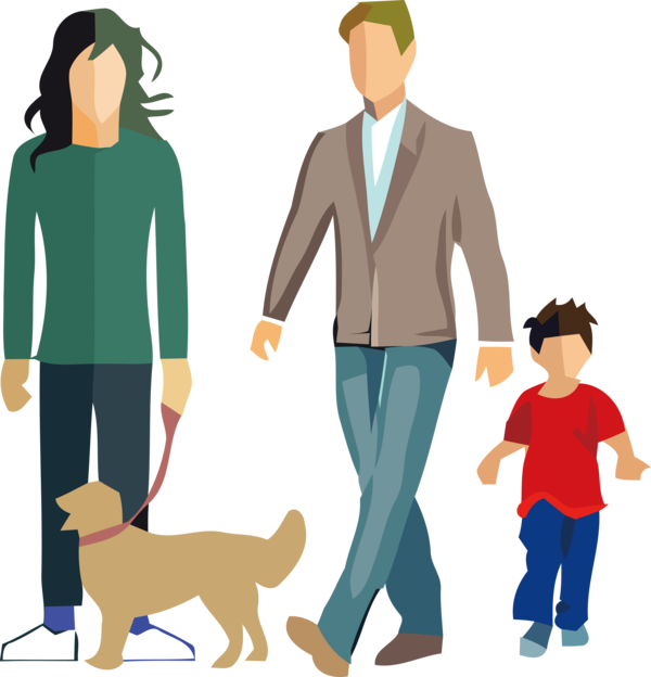 Transparent Family Day Dog walking Cartoon Standing for Happy Family Day for Family Day
