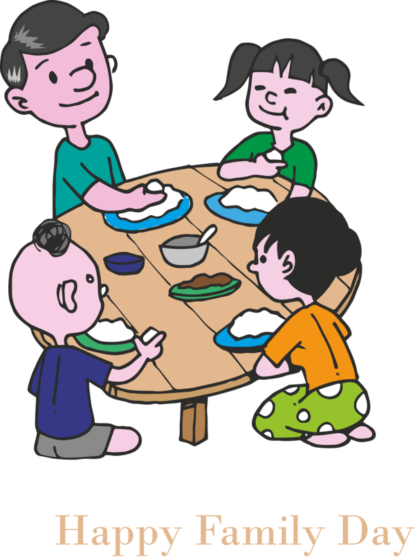 Transparent Family Day Cartoon Social group Sharing for Happy Family Day for Family Day