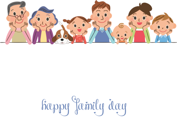 Transparent Family Day Cartoon Text Sharing for Happy Family Day for Family Day
