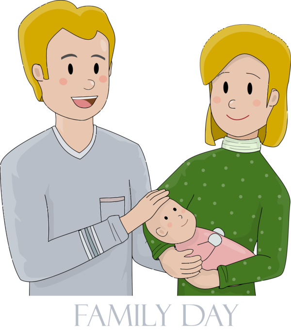 Transparent Family Day Cartoon Finger Gesture for Happy Family Day for Family Day