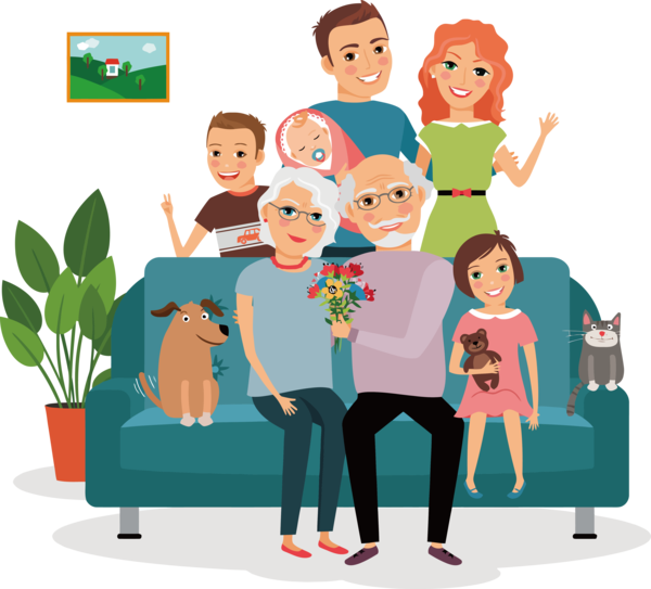 Transparent Family Day Cartoon People Sharing for Happy Family Day for Family Day