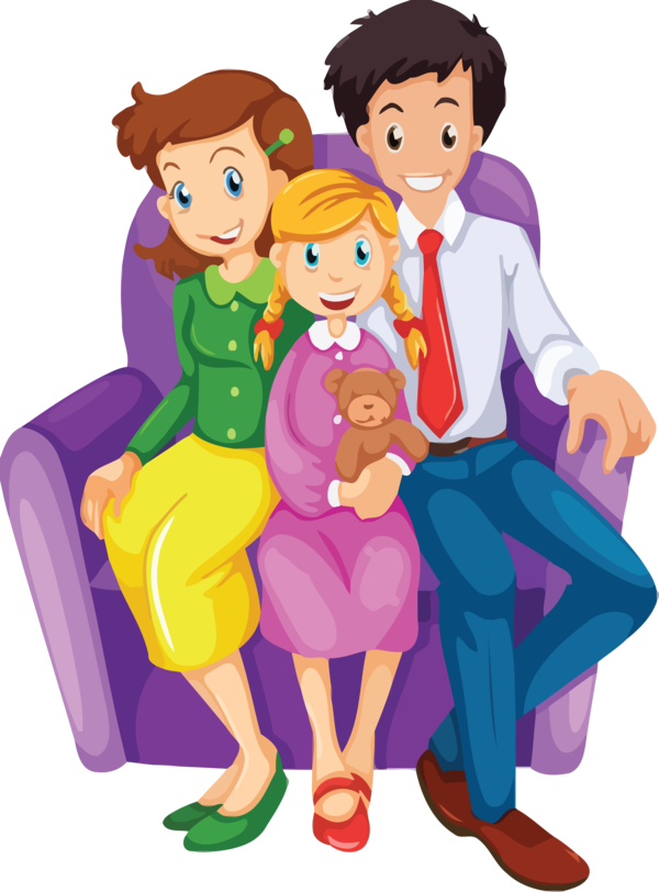 Transparent Family Day Cartoon Sharing Interaction for Happy Family Day for Family Day