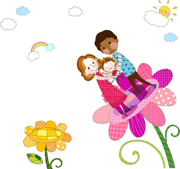 Transparent Family Day Cartoon Playing with kids Happy for Happy Family Day for Family Day