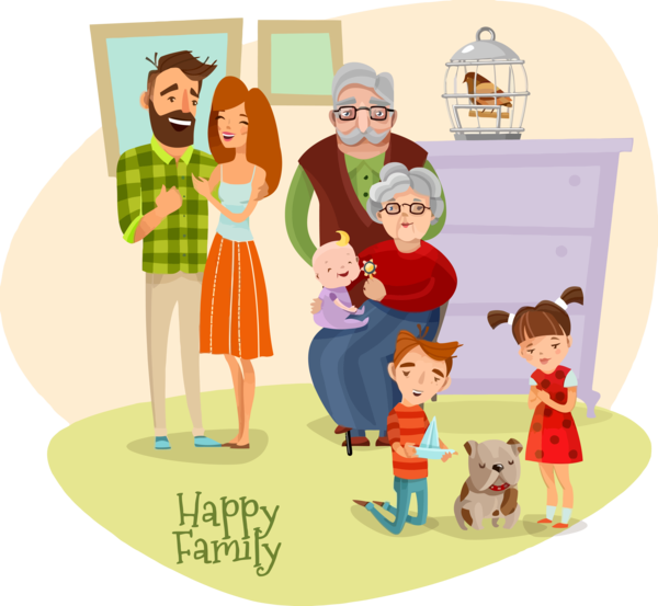 Transparent Family Day Cartoon People Sharing for Happy Family Day for Family Day