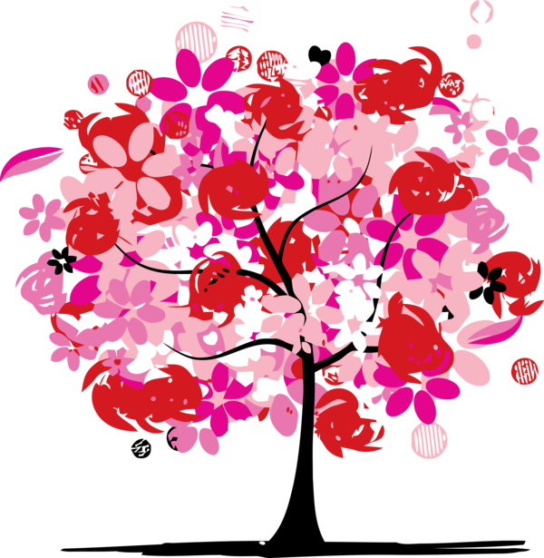 Transparent Tu Bishvat Flower Plant Pink for Tu Bishvat Tree for Tu Bishvat