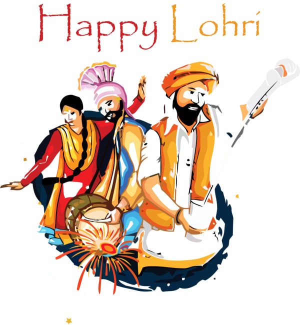 Transparent Lohri Indian musical instruments for Happy Lohri for Lohri