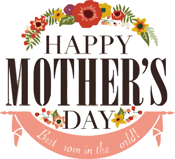Transparent Mother's Day Font Text Logo for Happy Mother's Day for Mothers Day