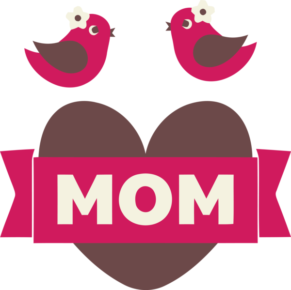 Transparent Mother's Day Pink Love Text for Happy Mother's Day for Mothers Day