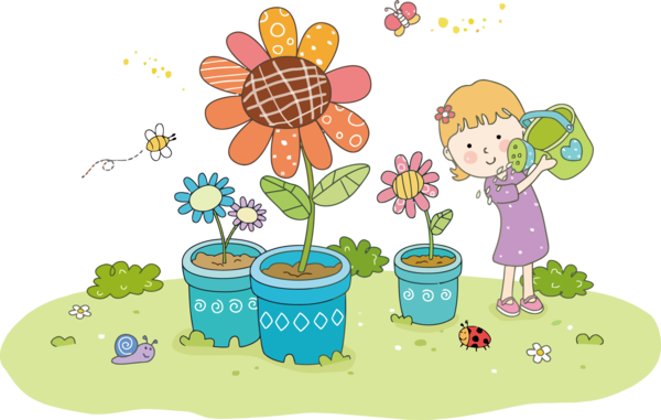 Transparent International Children's Day Cartoon Sharing Plant for Children's Day for International Childrens Day