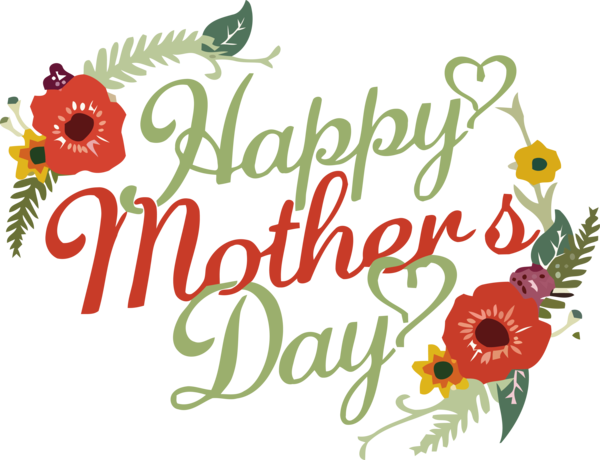 Transparent Mother's Day Text Greeting Font for Happy Mother's Day for Mothers Day