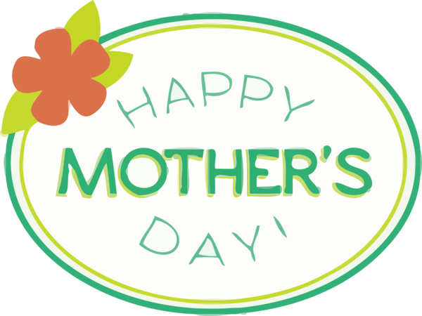 Transparent Mother's Day Green Text Leaf for Happy Mother's Day for Mothers Day