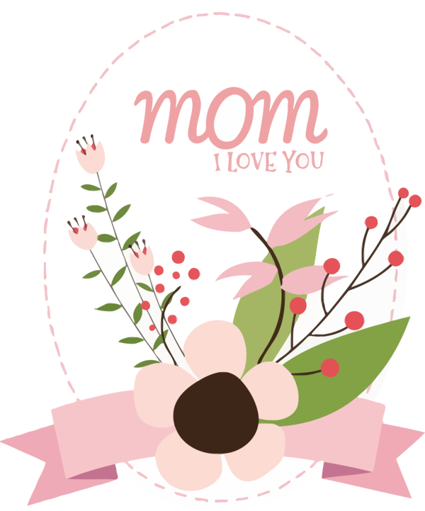 Transparent Mother's Day Greeting Plant Font for Happy Mother's Day for Mothers Day