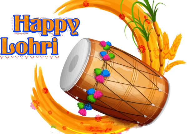 Transparent Lohri Drum Indian musical instruments Hand drum for Happy Lohri for Lohri