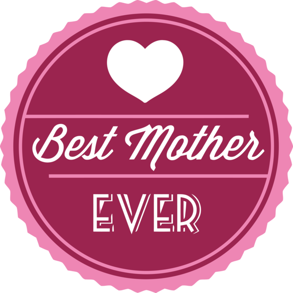 Transparent Mother's Day Pink Heart Text for Happy Mother's Day for Mothers Day