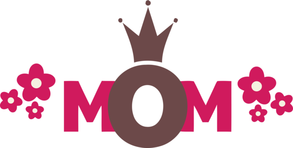 Transparent Mother's Day Text Logo Pink for Happy Mother's Day for Mothers Day