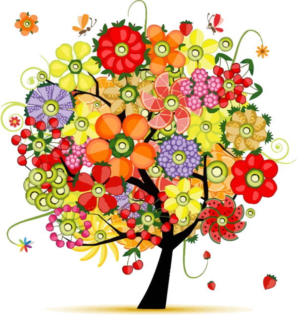 Transparent Tu Bishvat Bouquet Flower Floral design for Tu Bishvat Tree for Tu Bishvat