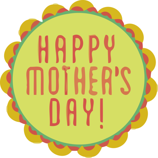 Transparent Mother's Day Yellow Font Sticker for Happy Mother's Day for Mothers Day